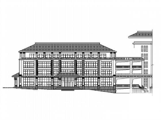 4层中式风格大屋顶办公楼地下车库建筑施工方案(含48张cad) - 4