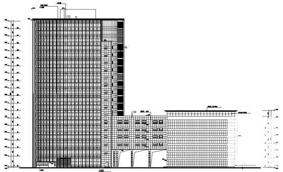 19层现代风格框架核心筒科技大楼建筑施工CAD图纸 - 1