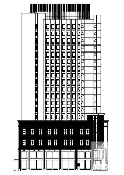 18层现代风格框剪结构大厦内外装修工程建筑结构CAD施工图纸 - 3