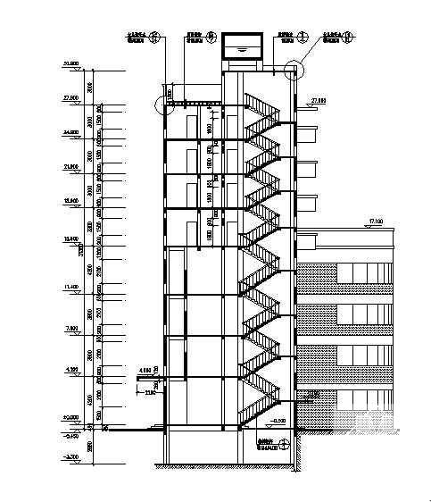 8层现代风格框架结构办公综合楼建筑施工方案(13张图纸) - 1