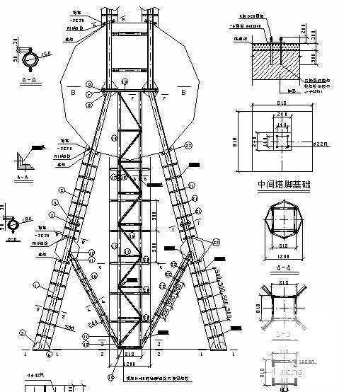 现代风格30米仿东方明珠式不锈钢工艺塔建筑施工CAD图纸 - 1