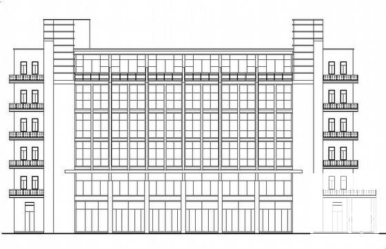 6层现代风格沿街商务办公楼建筑结构CAD施工图纸 - 1