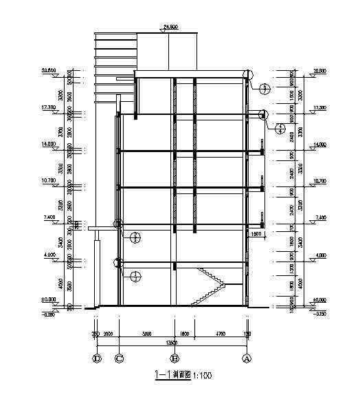 6层现代风格沿街商务办公楼建筑结构CAD施工图纸 - 3