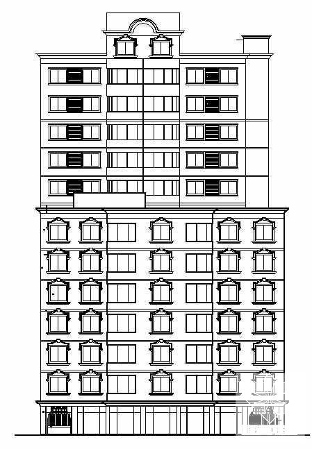 13层框架结构商用办公楼建筑施工CAD图纸（平屋顶） - 3