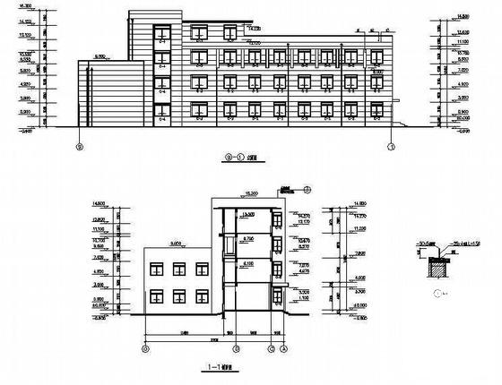 北方3层办公楼建筑CAD施工图纸 - 1