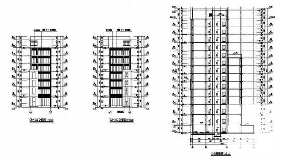 工业园区13层服务大楼建筑施工CAD图纸 - 1