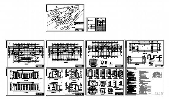 欧陆风格框架结构3层办公大楼建筑结构水电预算CAD施工图纸 - 1