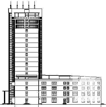 现代风格高层框剪结构办公楼建筑施工CAD图纸 - 2