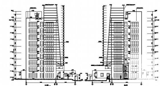 服务中心大楼建筑CAD施工图纸 - 3