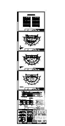 2层框架结构半圆型商业办公建筑CAD施工图纸 - 2