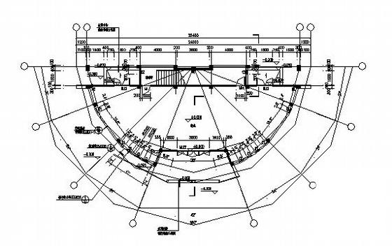 2层框架结构半圆型商业办公建筑CAD施工图纸 - 3