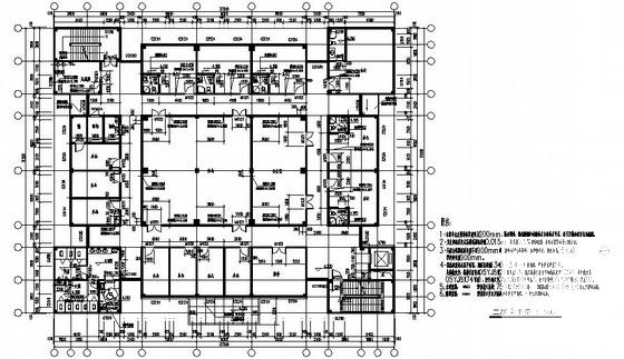 人民医院迁建项目3层行政办公楼建筑施工CAD图纸(平屋顶) - 1