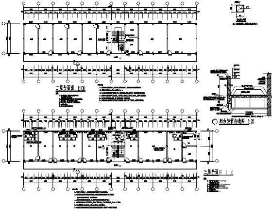 4层11米高框架结构办公综合楼建筑方案设计CAD图纸 - 1