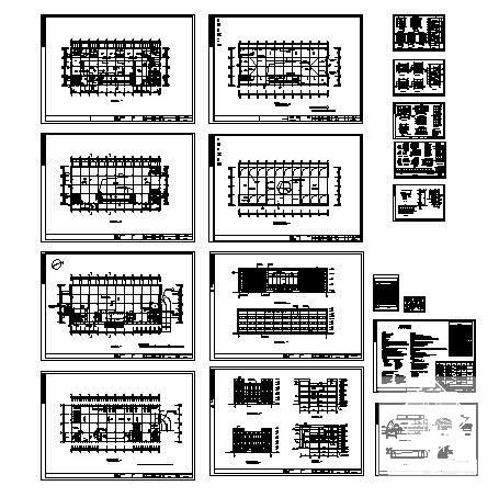 3层2000平方米框架结构综合用房建筑施工CAD图纸 - 1