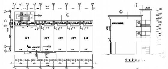 3层砖混结构小型办公综合楼建筑结构CAD施工图纸 - 4