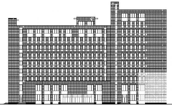 现代风格框架结构10层办公楼建筑方案设计CAD图纸 - 1