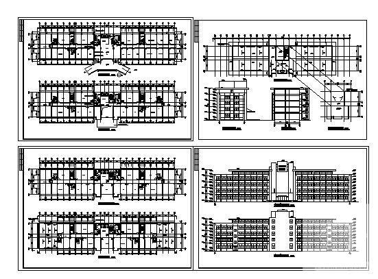 4层18米框架结构办公楼建筑设计方案设计CAD图纸 - 2