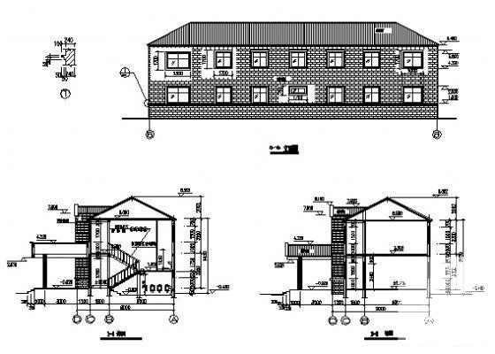 6.5米砖混结构2层办公楼建筑方案（坡屋顶） - 3