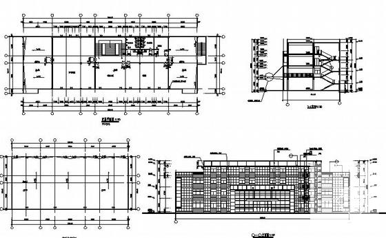 镇砖混结构4层办公楼建筑施工CAD图纸 - 2