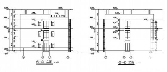 3层框架办公楼建筑方案设计CAD图纸 - 1