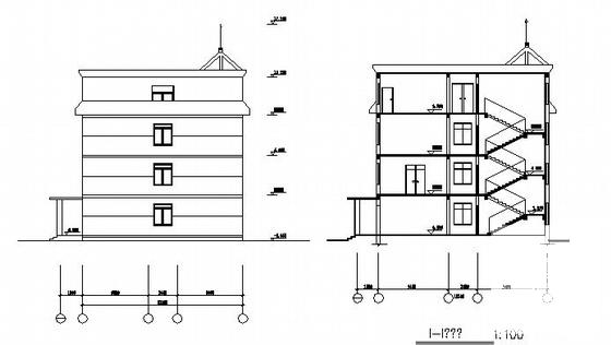 4层学校办公楼建筑结构方案设计CAD图纸 - 3