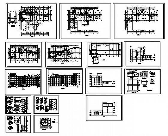 砌体结构现代风格5层办公楼建筑施工CAD图纸 - 1