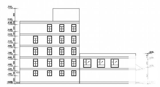 砌体结构现代风格5层办公楼建筑施工CAD图纸 - 4