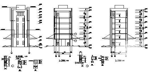 6层框架结构行政办公大楼建筑施工CAD图纸 - 2