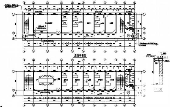 3层施工办公楼建筑结构CAD施工图纸 - 1