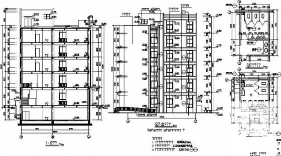 5层底商办公楼建筑CAD施工图纸 - 4