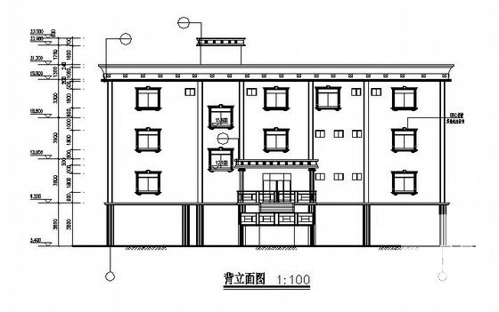 3层框架结构办公楼建筑施工CAD图纸 - 1