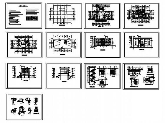 3层框架结构办公楼建筑施工CAD图纸 - 3