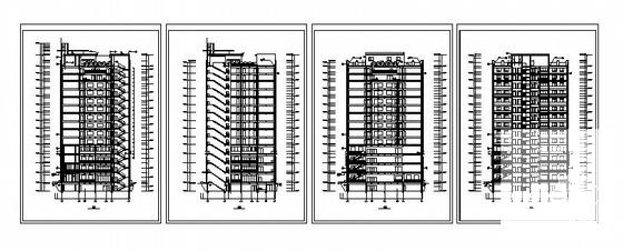 14层框架剪力墙写字楼建筑施工CAD图纸 - 1