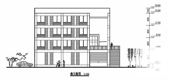 4层框架结构银行办公楼建筑方案设计CAD图纸 - 2