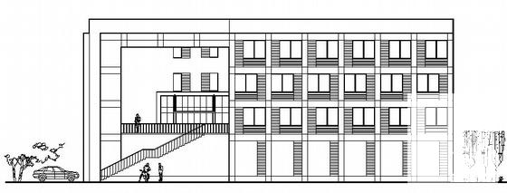 4层框架结构银行办公楼建筑方案设计CAD图纸 - 4