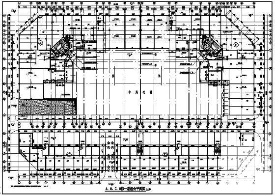 16层办公楼建筑方案设计CAD图纸（框剪结构） - 1