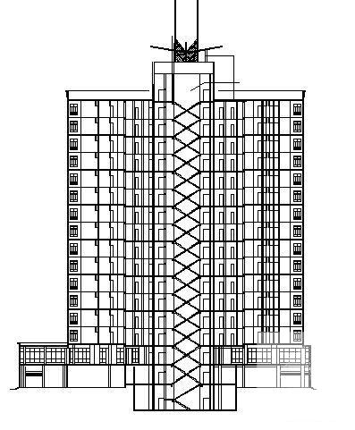16层办公楼建筑方案设计CAD图纸（框剪结构） - 2