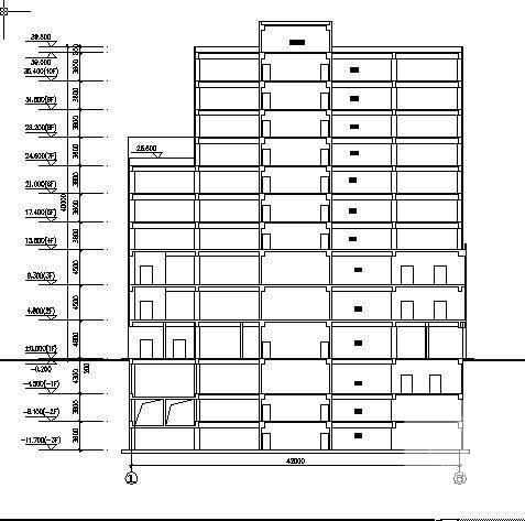 10层框架结构办公楼建筑方案设计CAD图纸 - 1