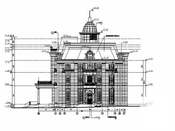 3层西班牙风格售楼处建筑施工CAD图纸 - 4
