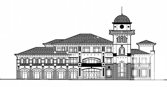 3层欧式风格售楼中心建筑施工CAD图纸 - 1