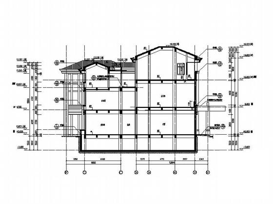 坡屋顶瓦屋面知名房地产售楼中心建筑施工CAD图纸 - 1
