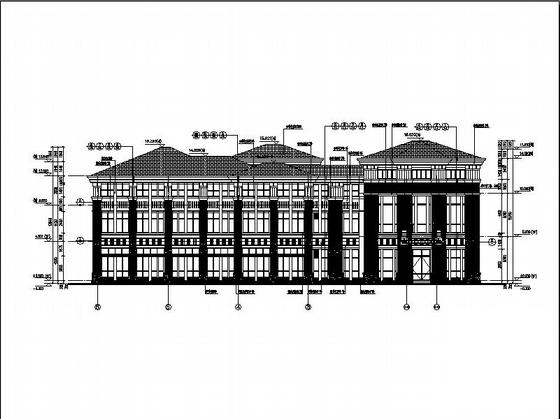 坡屋顶瓦屋面知名房地产售楼中心建筑施工CAD图纸 - 5