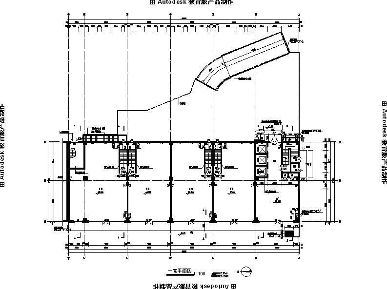 5层石材外墙商业综合楼建筑施工CAD图纸 - 1