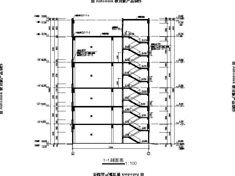 5层石材外墙商业综合楼建筑施工CAD图纸 - 3