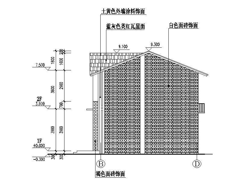 两层红瓦屋面商业建筑施工CAD图纸 - 5