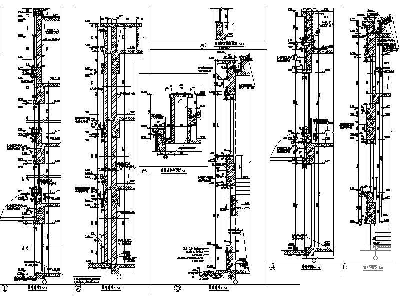 3层欧式联排商业建筑施工CAD图纸 - 1