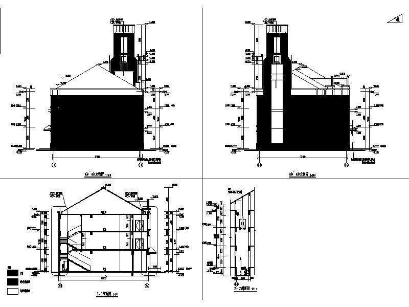 3层欧式联排商业建筑施工CAD图纸 - 2