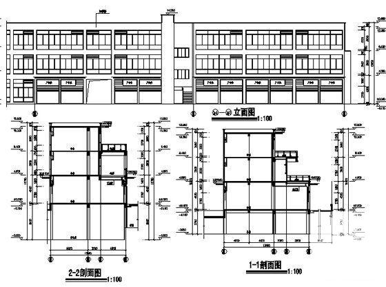 商城3层商业街建筑群建筑施工CAD图纸 - 2