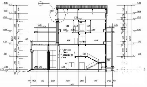 4层办公楼（七度抗震）建筑施工CAD图纸 - 4