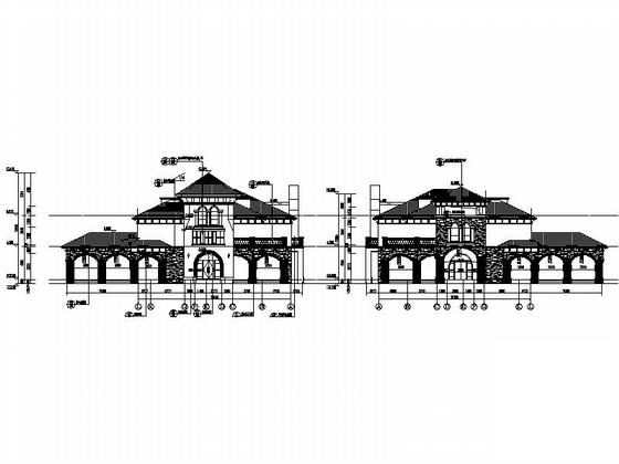 度假村2层售楼处建筑CAD施工图纸 - 4